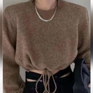 Zara Knit Plum Thick Sweater Crop size S.